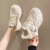 EBRUK MARE森马同品2024年夏季新款女生厚底小白鞋透气网面休闲运动鞋 白色 36