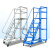 ONEVAN定制仓库登高梯可移动平台带轮车注塑机上料登高架取货梯 平台离地3.0米(0.8米宽) 蓝色