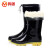 鸣固 中筒雨鞋 冬季加棉防滑耐酸碱雨靴黑色 40码 MG-ZB-5153-3