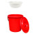 洛港 红色50K型+沥水篮 泔水干湿过滤分离带滤网垃圾桶大号厨房厨余茶水茶叶沥水水桶篮桶