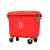 JY-C036 环卫垃圾车加厚商用户外移动手推大型垃圾箱清运车 660L特厚分类款红色/有盖可