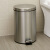 欧润哲 垃圾桶 12L脚踏缓降不锈钢拉丝带盖客厅厨房垃圾桶公司单位圆形翻盖静逸垃圾篓