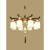 欧普灯新中式吊灯客厅中国风餐厅书房卧室大气全铜实木玻璃灯 JQDA004-6 全铜+实木+玉石