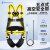SHANDUAO 五点式安全带 高空作业安全绳双钩国标套装 全身式保险带AD9040 双小钩1.8米+缓冲包
