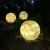 北原野子发光彩绘星球灯PE滚塑圆球玻璃钢纤维户外月亮灯太阳能灯