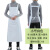 韩版双肩背带围裙超市工作服加大长防油时尚美发厨房防水围裙 果绿色小号