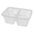 联嘉 一次性餐盒塑料快餐外卖打包盒 650ml两格五五分透明带盖 600套