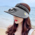 初构想太阳帽风扇可充电风扇帽防晒帽子女夏季空顶大檐遮阳帽显脸小太阳 黑色 可调节