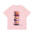 若奔KK pink原创美式甜酷甜甜圈字母印花短袖t恤女夏季宽松复古情侣 黑色 XL