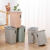 加厚长方形垃圾桶无盖客厅卧室办公室卫生间创意压圈小纸篓桶 小号粉色（8升）