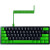雷蛇（RAZER）Huntsman Mini猎人迷你游戏键盘彩色PBT键帽 全尺寸机械键盘RGB照明 黑色键盘，绿色升级套装 Clicky光开关