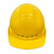诺瑞斯安 安全帽工地 免费印字 国标V型ABS 建筑工程电力施工劳保工人头盔 欧式大帽檐透气款黄色