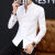 凡摩乔男士立领短袖T恤青年韩版修身潮流个性衬衫领衣服男装夏季袖 603拉链款白色 S （体重建议90斤以内）