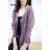Mirza Mirror夏季新款V领针织开衫女装薄冰丝宽松外套短款长袖空调衫外搭 梦幻紫色 S