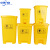 中环力安【60L】加厚医疗摇盖 垃圾桶医院 黄色垃圾箱 带盖废物收纳桶