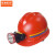 京洲实邦 煤矿专用头灯安全帽带头灯的矿工帽带灯头盔强光石油井下地B 红色磨砂安全帽