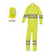 代尔塔407400 EN400LV 荧光雨衣套装PVC涂层涤纶面料反光衣 上衣+裤子 黄色 M 