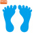 中环力安 商场幼儿园学校台阶防水耐磨小脚丫贴纸 25cm天蓝色10对MYN9702