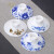 贝多嘉盖碗茶杯单盖子陶瓷三才泡茶碗家用配件功夫茶具零配青花白瓷大号 3.8寸青花花儿朵朵 直径8.3cm 釉