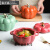 陶瓷碗带盖炖盅南瓜盅家用厨房儿童例汤碗蒸蛋沙拉碗餐具饭碗 橙色