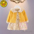 G.DUCKKIDS小黄鸭女宝宝秋装两件套装0-5岁女童长袖连衣裙 樱桃裙两件套黄色 100 建议身高85-92