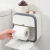定制适用于卫生间纸巾盒厕所卫生纸置物架壁挂式抽纸盒免打孔创意 单层透明黑大号