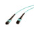 LHG 光纤跳线 MPO-MPO 多模12芯 湖蓝色 15m 12芯MPO-MPO-OM3-15米