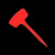 谋福（CNMF）插地杆扇形插地牌 大牌面花卉牌园艺标签植物标签记号牌【中号（100个装）红色】