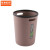 京洲实邦  带压圈无盖垃圾桶纸篓B 驼色-大号咖啡带压圈
