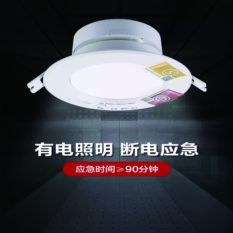 百怡多 led消防应急筒灯室内停电强起照明灯嵌入式一体化射灯 4寸10W应急筒灯可开关控制(开孔120mm-130mm)