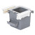 金诗洛 K5114 隐藏抽屉式垃圾桶 可伸缩轨道桌下升降垃圾收纳桶 灰色常规款12*13*16cm