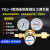 Honyeo减压阀YQJ-1铜单级压力调节器氮气氢气氦气标气减压器 YQJ(带铜流量计1.5L)