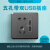 simon 五孔带USB插座 插座面板C20荧光灰86型墙壁定制