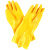 加厚工业橡胶手套棉毛浸塑清洗耐油防水耐酸碱化工电镀加长胶皮手套 黄色45cm浸塑耐酸碱手套10双
