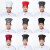 琴琴家 男女厨师工作帽酒店餐饮饭店厨师蘑菇帽 食品加工厂厨房后厨卫生帽子 黑色 均码 