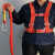 高空作业安全带空调安装国标保险带 防坠安全绳户外五点式双背带 纯涤纶双背单钩2米