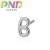 PND925银耳钉女韩国字母个性设计感简约气质男睡觉不用摘耳环 米白色