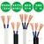 国标户外多股软电缆电线RVV 2 3 4芯10 16 25 35平方心护套线 4芯16平方(3+1)