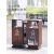 户外垃圾桶不锈钢室外果皮箱商用二分类小区街道环卫大容量垃圾箱 MX-KR02【不锈钢】