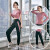 德享新款瑜伽服套装女健身房运动跑步服宽松健身服速干衣 玫红长袖+玫红边长裤 S