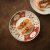 同合日本进口美浓烧赤绘樱花兔子餐盘五件套日式家用陶瓷盘子套装 赤绘樱花兔中盘五件套