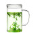 雅集 玻璃杯大容量耐热透明泡茶杯男士办公水杯子大号带盖绿茶杯 单层 豪饮500ml