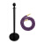 月桐（yuetong）圆球黑色礼宾杆含麻绳 YT-D0418 含黑色杆+金钩紫色麻绳 950×320×51mm 1套