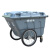 400L保洁车手推塑料环卫垃圾车大号户外垃圾桶市政物业垃圾清运车 小轮子款绿色不带盖