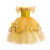 依百购2022新款贝儿公主裙儿童礼服圣诞节蓬蓬裙美女与野兽女童贝尔公主服装 黄色裙 130码