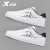特步（XTEP）男鞋板鞋男2024夏季新款休闲鞋防水滑板鞋小白鞋子男士旅游运动鞋 白黑-9085 40