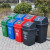 益美得 塑料摇盖分类垃圾桶大号办公室物业学校垃圾箱 正方桶100L绿色（厨余垃圾）