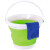 兰诗（LAUTEE）WY4008 折叠桶便携储物伸缩桶洗车水桶美术洗笔桶 5L圆绿色