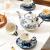 司晨英伦风陶瓷咖啡杯碟套装复古精致下午茶杯茶壶组合茶具伴手礼礼盒 1个茶壶+2套杯碟5件套