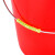 标燕 【12.5L无盖款】塑料手提水桶红色大小水桶带盖子耐摔ZTTST-1212